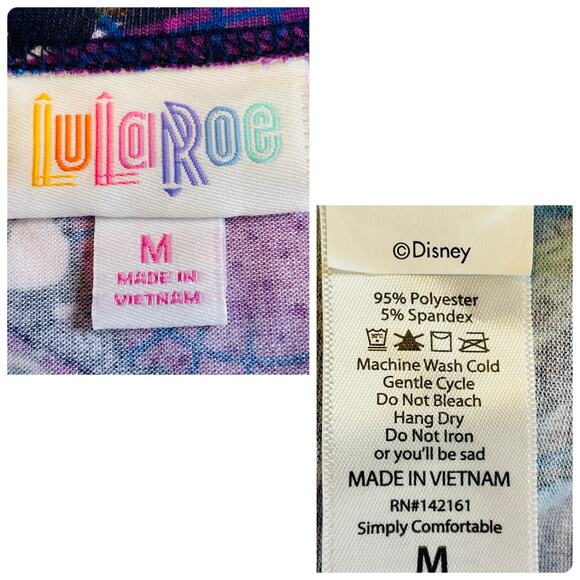 LuLaRoe Purple Aqua Nightmare Before Christmas Halloween Rare Short Sleeve Top M - Picture 7 of 8